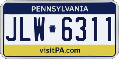 PA license plate JLW6311