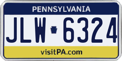 PA license plate JLW6324