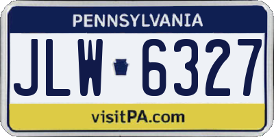 PA license plate JLW6327