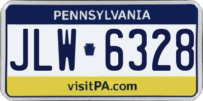 PA license plate JLW6328