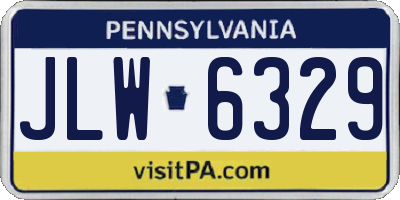 PA license plate JLW6329