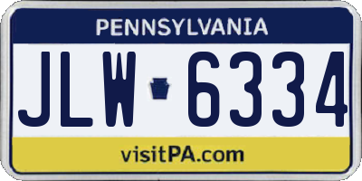 PA license plate JLW6334