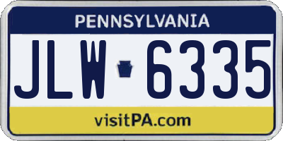 PA license plate JLW6335
