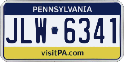 PA license plate JLW6341