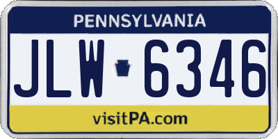 PA license plate JLW6346