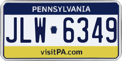 PA license plate JLW6349