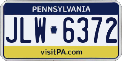 PA license plate JLW6372