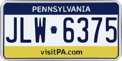 PA license plate JLW6375