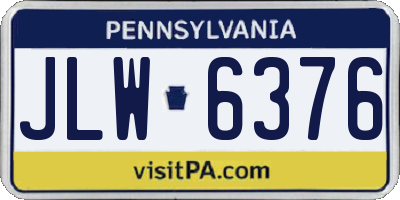 PA license plate JLW6376