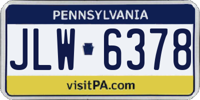 PA license plate JLW6378