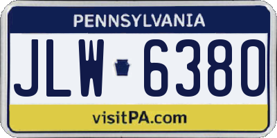 PA license plate JLW6380