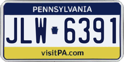 PA license plate JLW6391