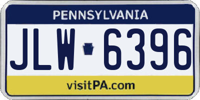 PA license plate JLW6396