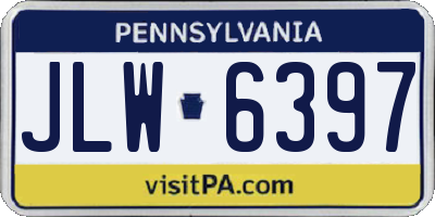 PA license plate JLW6397
