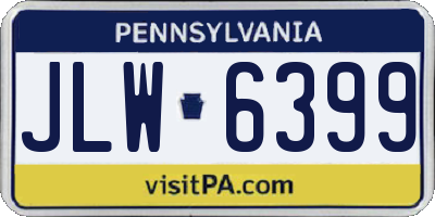 PA license plate JLW6399