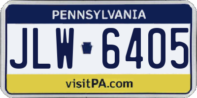 PA license plate JLW6405