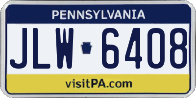 PA license plate JLW6408