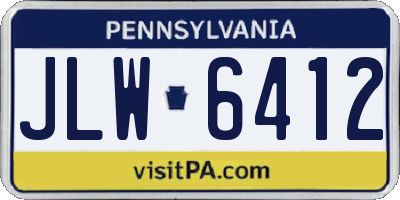 PA license plate JLW6412