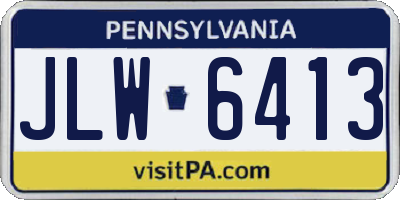 PA license plate JLW6413