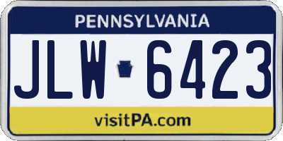 PA license plate JLW6423