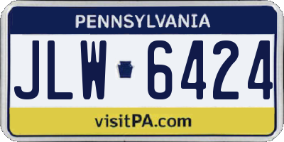 PA license plate JLW6424