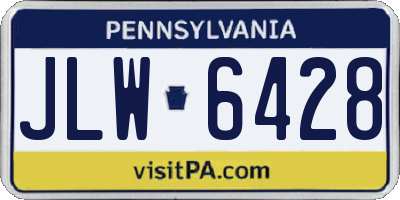PA license plate JLW6428