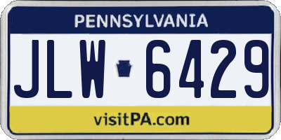 PA license plate JLW6429