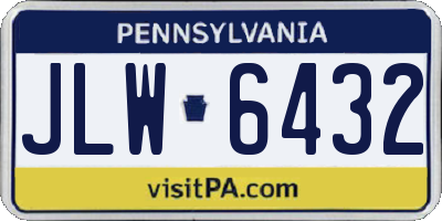 PA license plate JLW6432