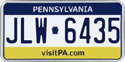 PA license plate JLW6435