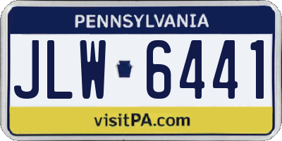 PA license plate JLW6441