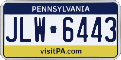 PA license plate JLW6443