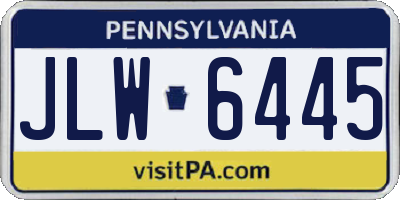 PA license plate JLW6445