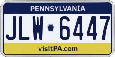 PA license plate JLW6447