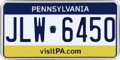 PA license plate JLW6450