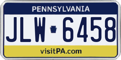 PA license plate JLW6458