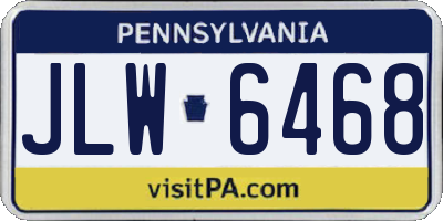 PA license plate JLW6468