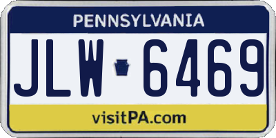 PA license plate JLW6469