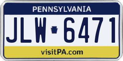 PA license plate JLW6471