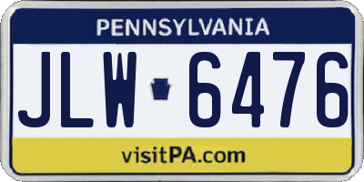 PA license plate JLW6476
