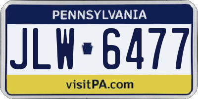 PA license plate JLW6477