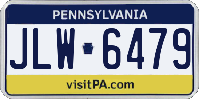 PA license plate JLW6479
