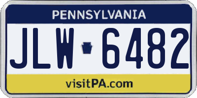 PA license plate JLW6482