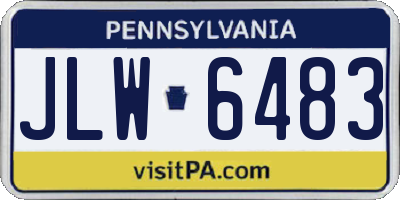 PA license plate JLW6483