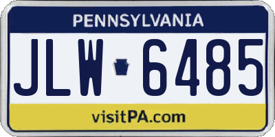 PA license plate JLW6485