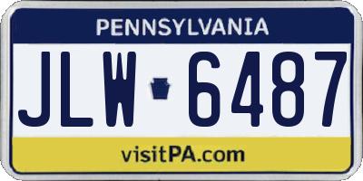 PA license plate JLW6487