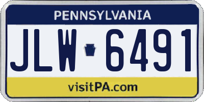 PA license plate JLW6491