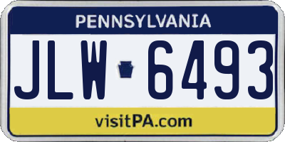 PA license plate JLW6493