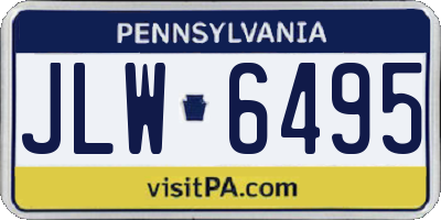 PA license plate JLW6495