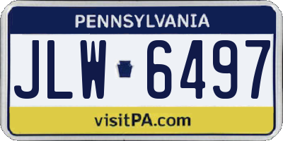 PA license plate JLW6497