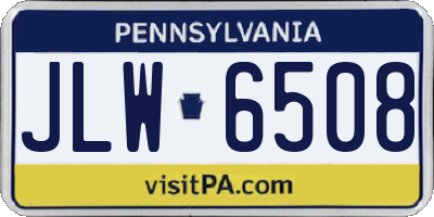 PA license plate JLW6508